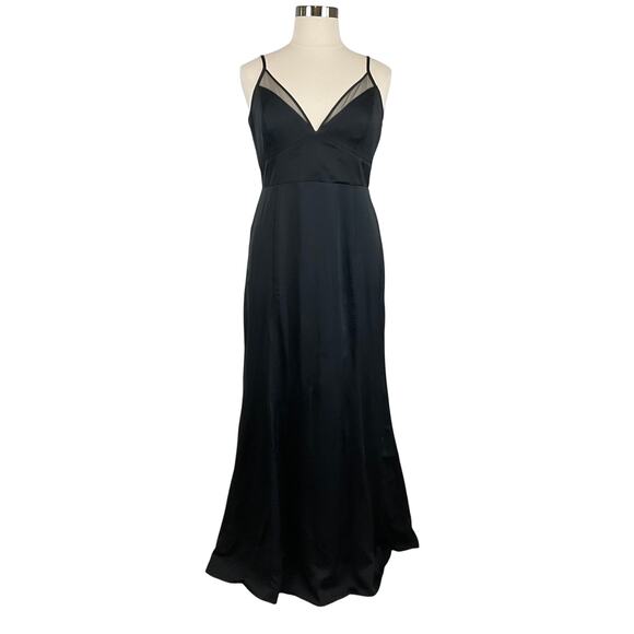 AQUA Women's Formal Dress Size 16 Black Crepe Backless Sleeveless Evening Gown - Picture 1 of 12